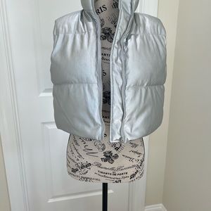 Puffer vest jacket silver